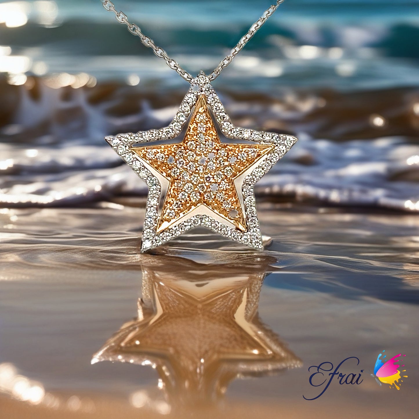 Diamond star necklace