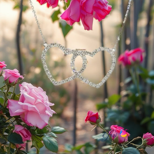Interlocking Diamonds Heart Necklace