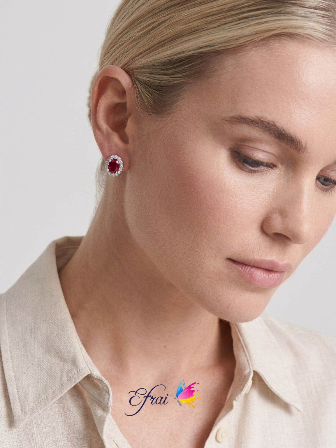 Natural rubies and diamonds earrings