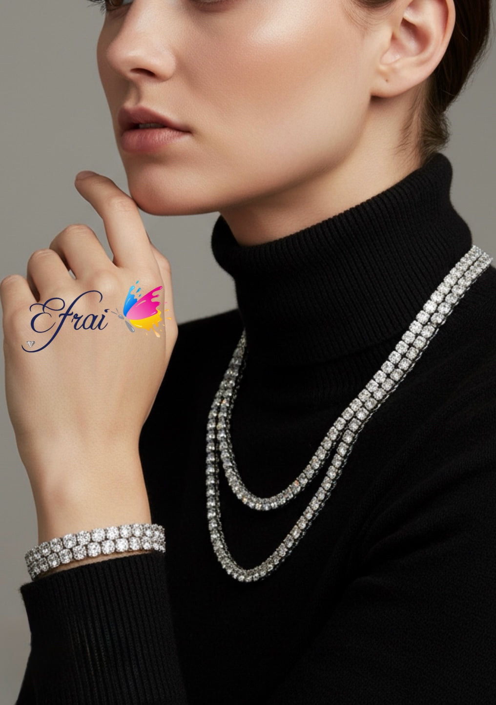 Magnificent all natural round diamonds necklace