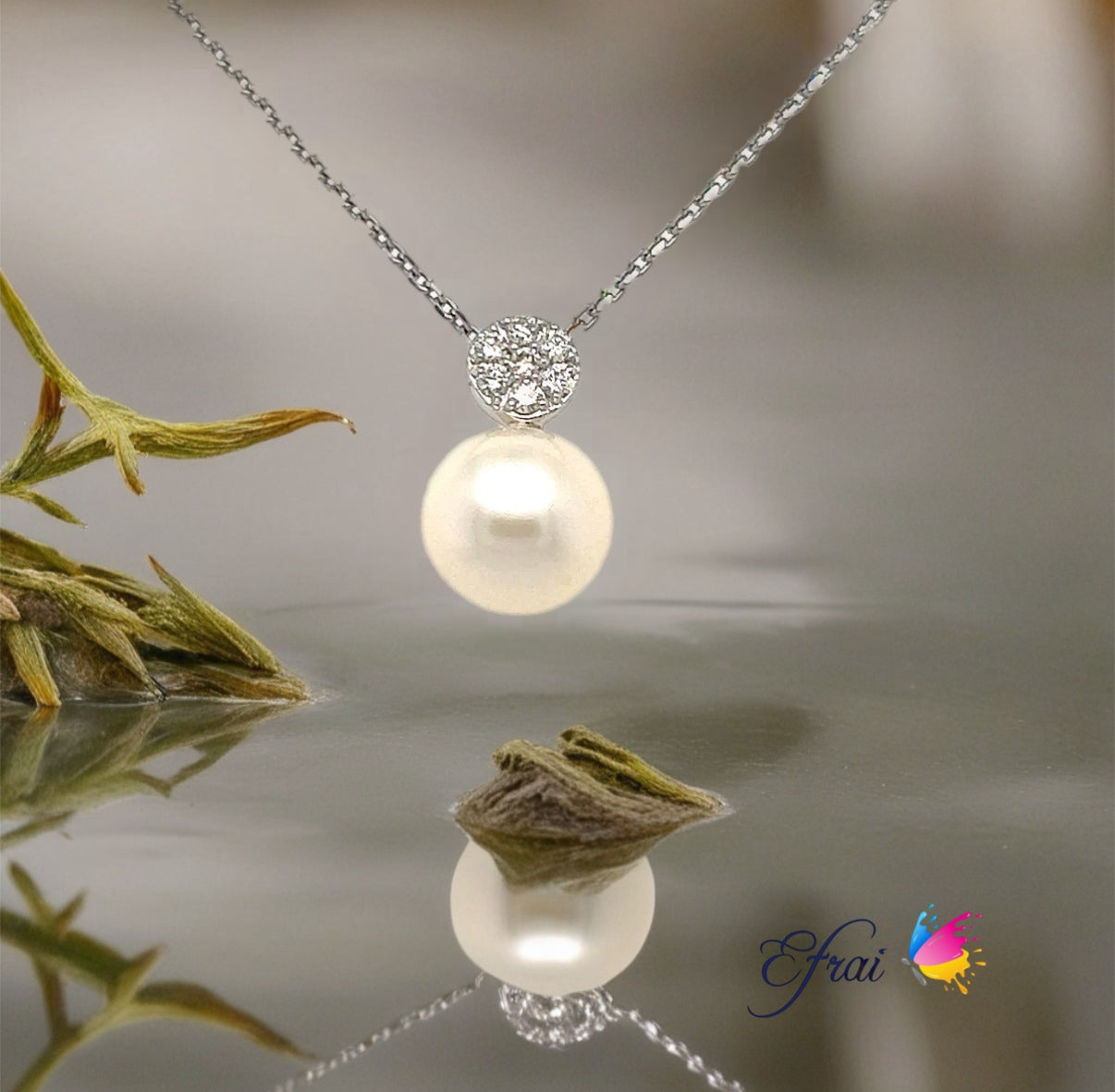 Pearl diamonds necklace