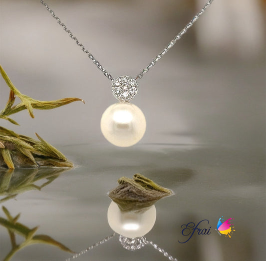 Pearl diamonds necklace