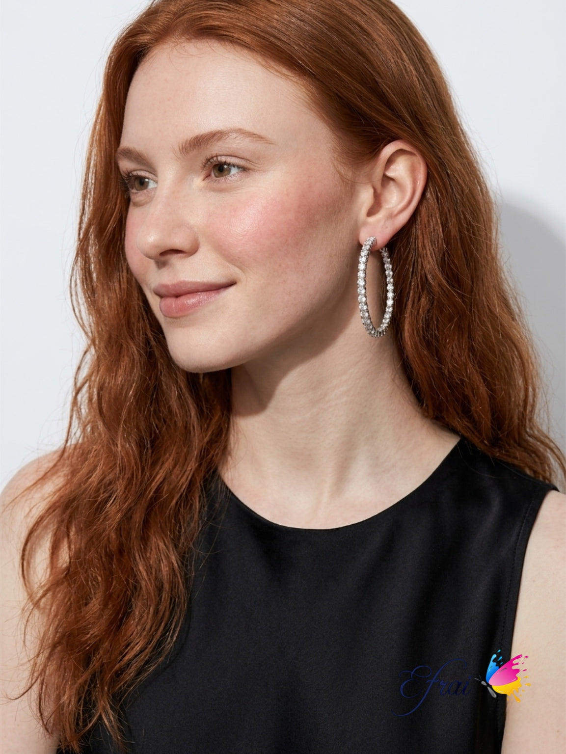 Big diamonds hoops earrings