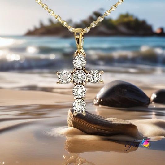 Diamonds cross necklace