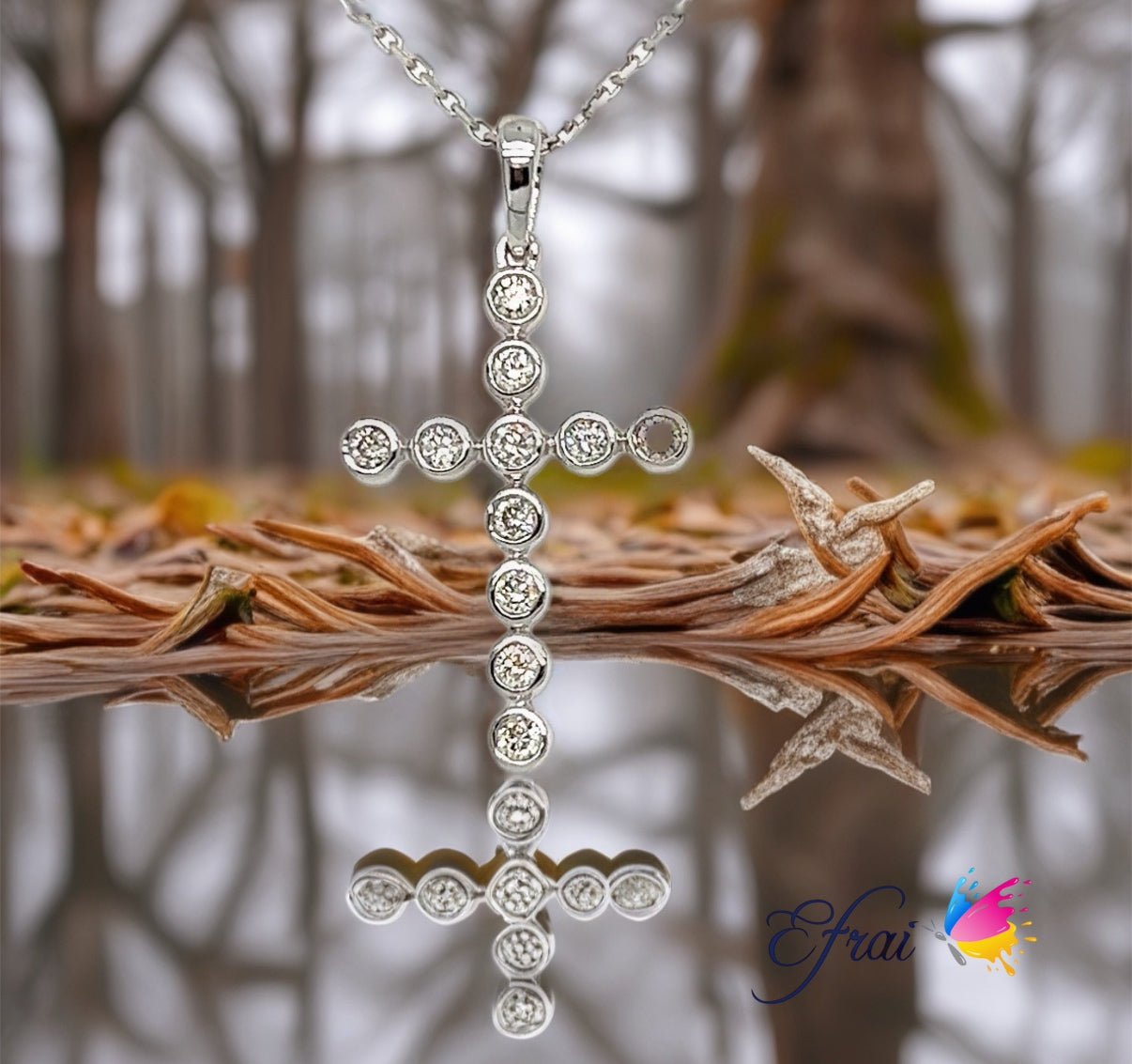 Diamond cross necklace