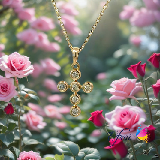 Diamonds cross necklace