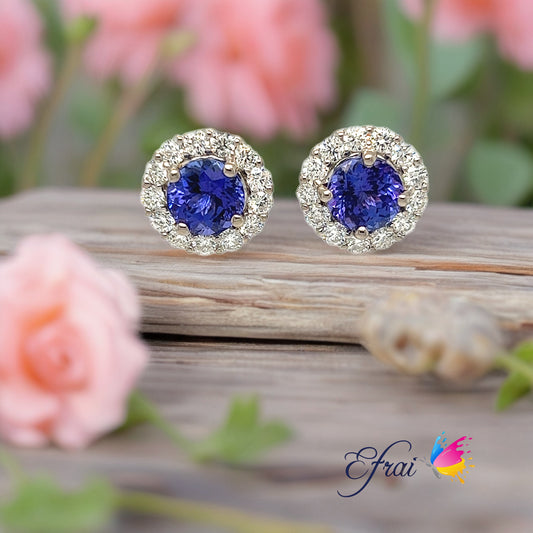 Tanzanite diamonds earrings