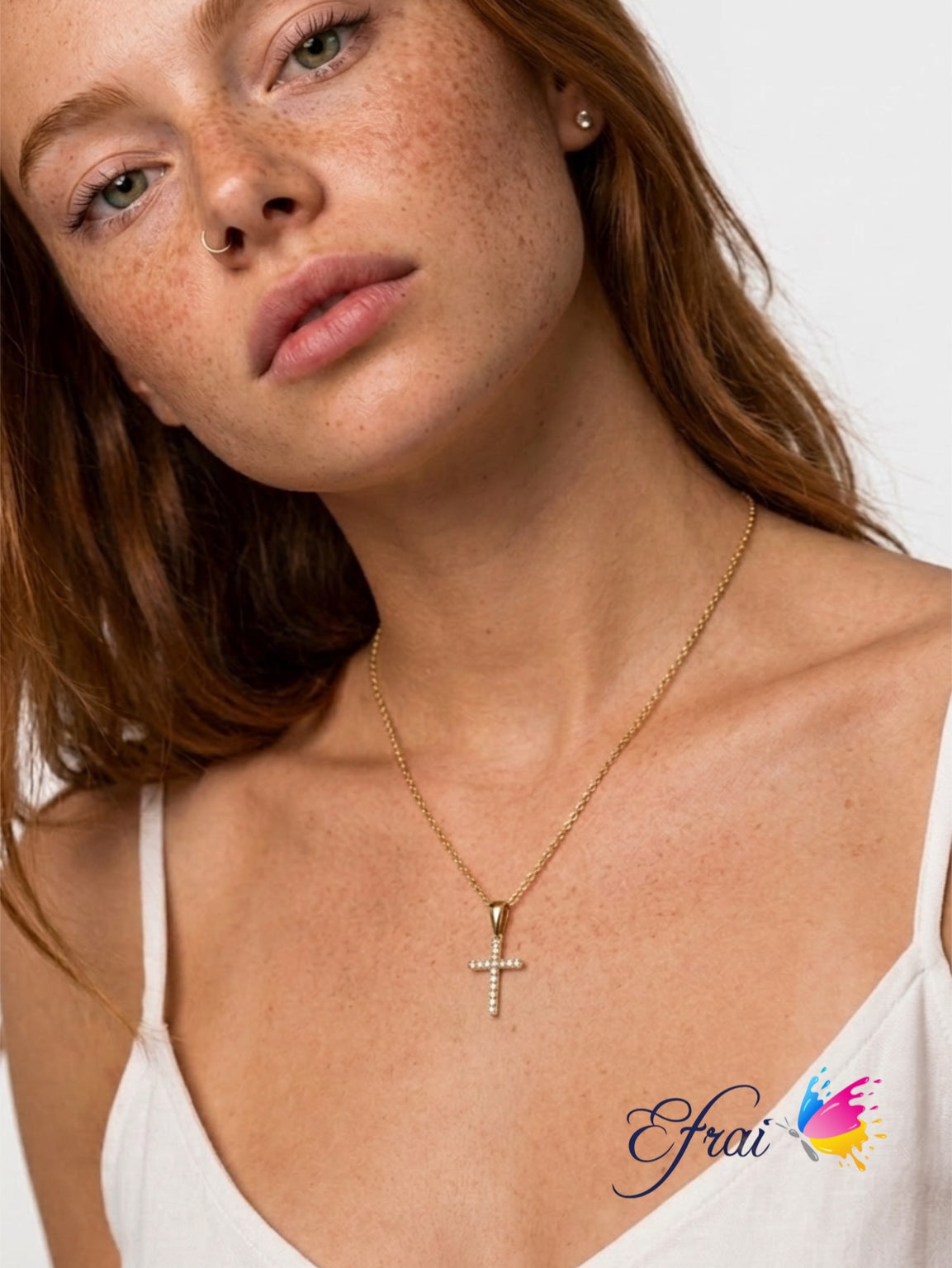 Gorgeous diamonds cross necklace