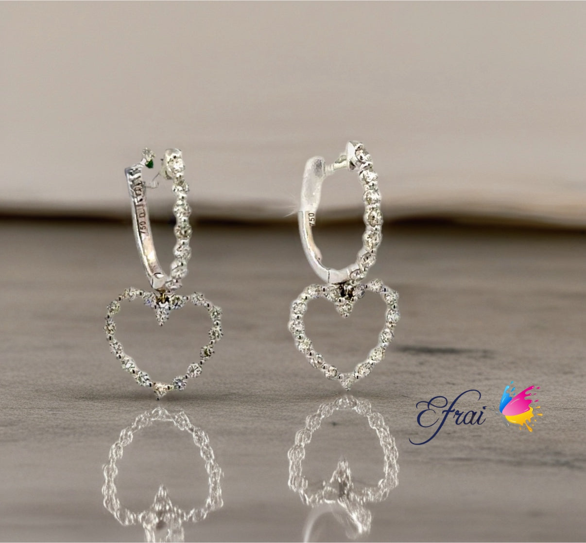 Dainty gorgeous hearts of diamonds earrings