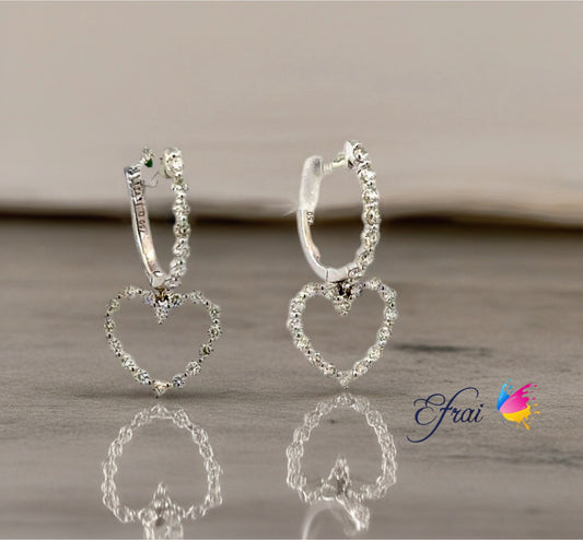 Dainty gorgeous hearts of diamonds earrings