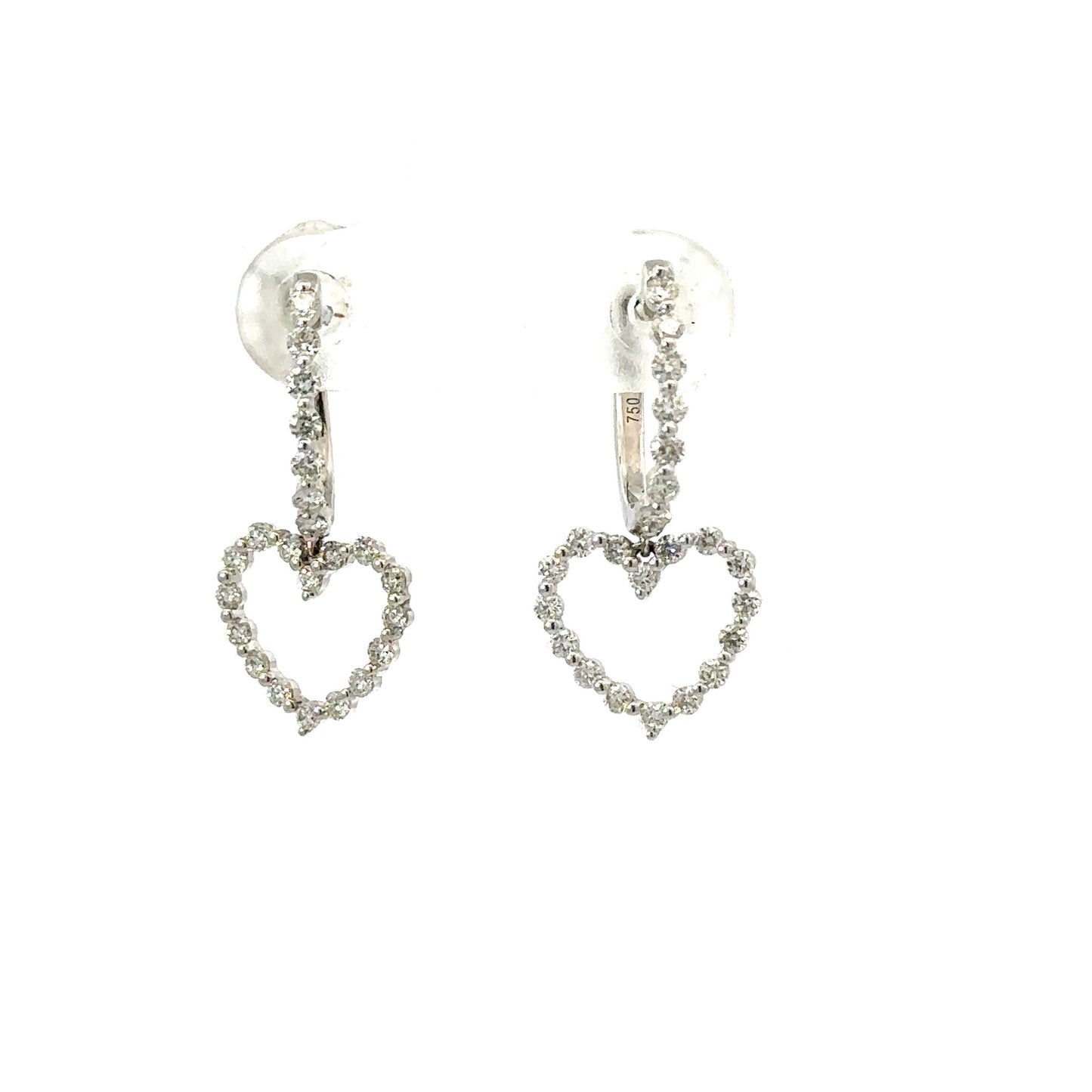 Dainty gorgeous hearts of diamonds earrings