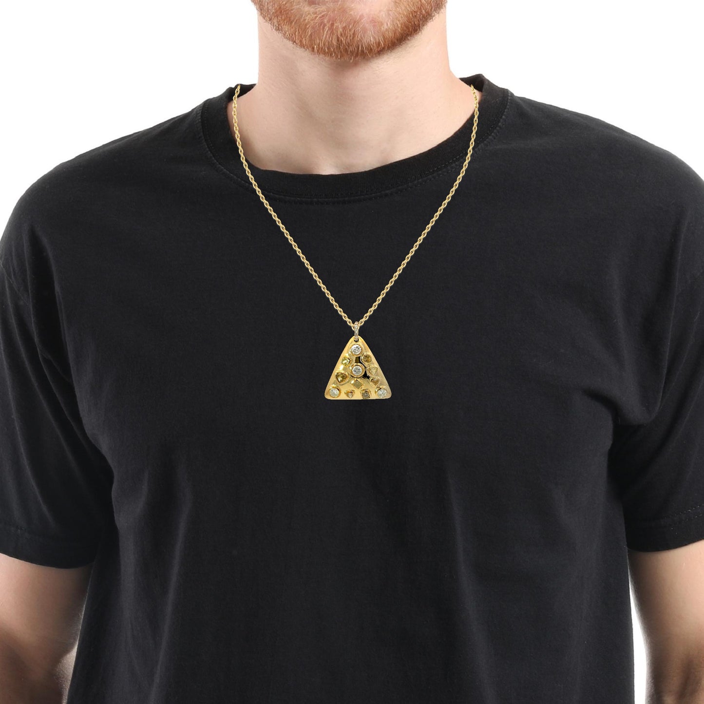 Fancy colored diamonds pendant