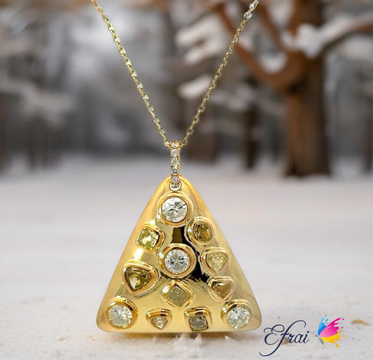 Fancy colored diamonds pendant