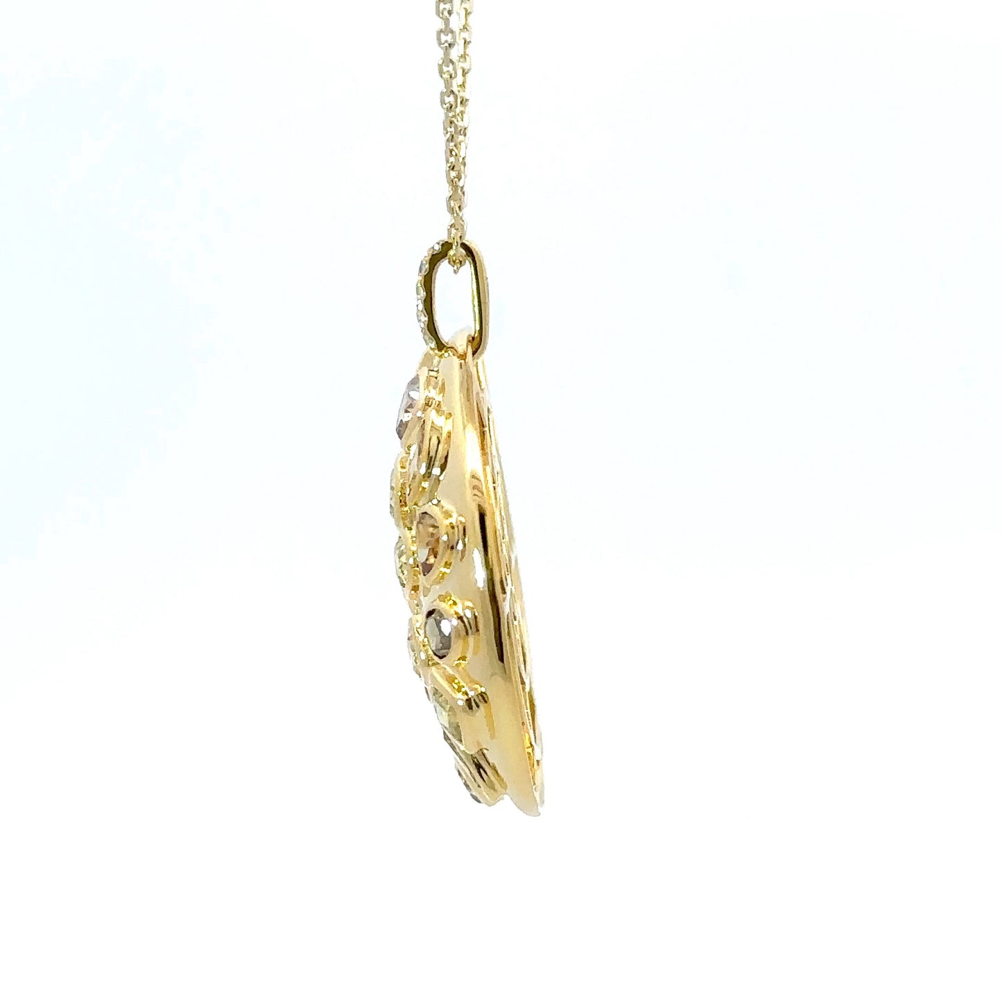One of a kind natural fancy diamonds necklace