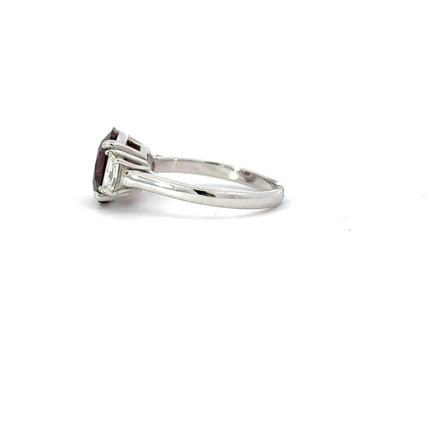 GIA Red cushion spinel diamonds ring