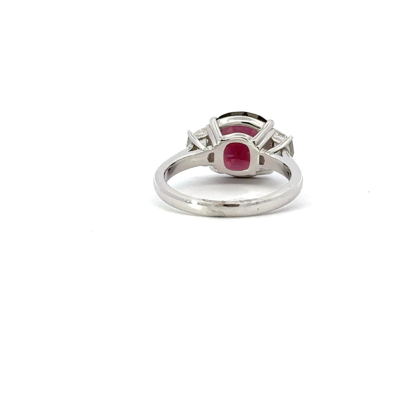 GIA Red cushion spinel diamonds ring