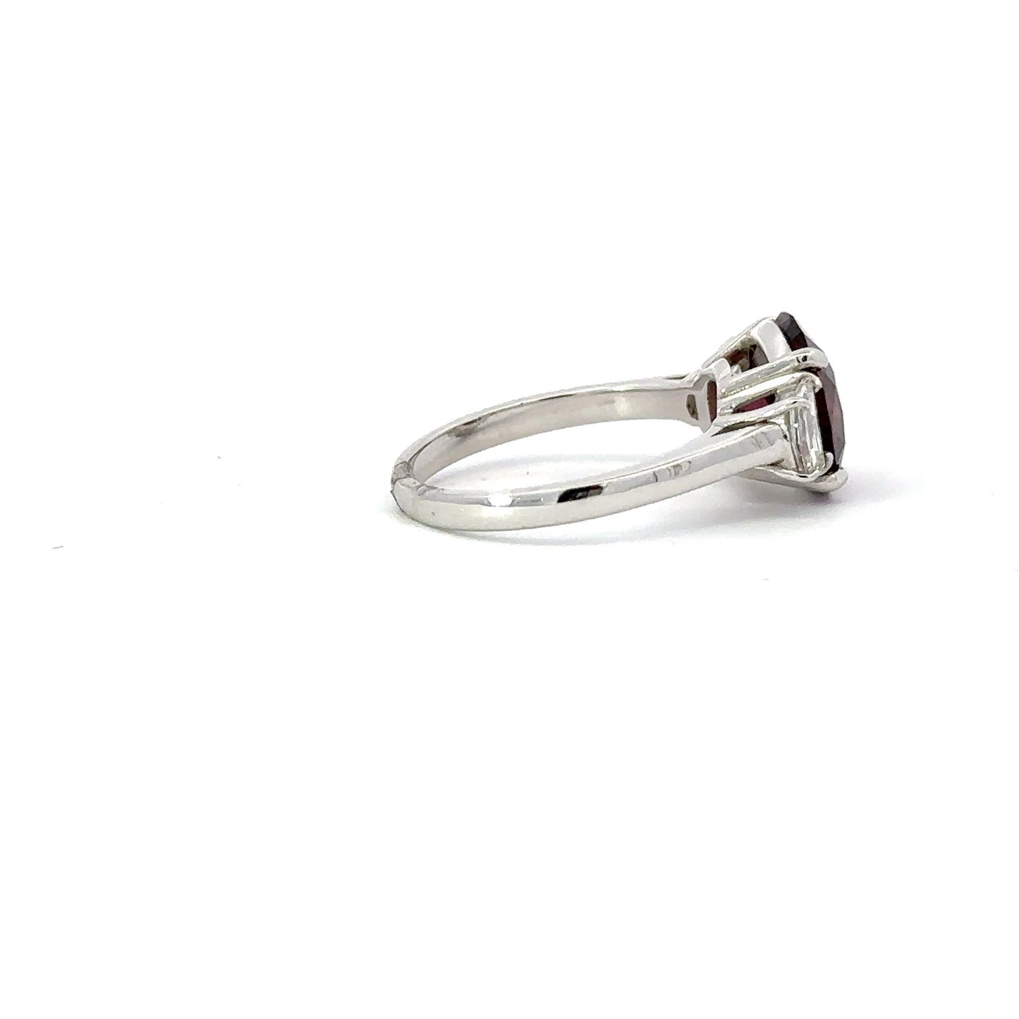 GIA Red cushion spinel diamonds ring