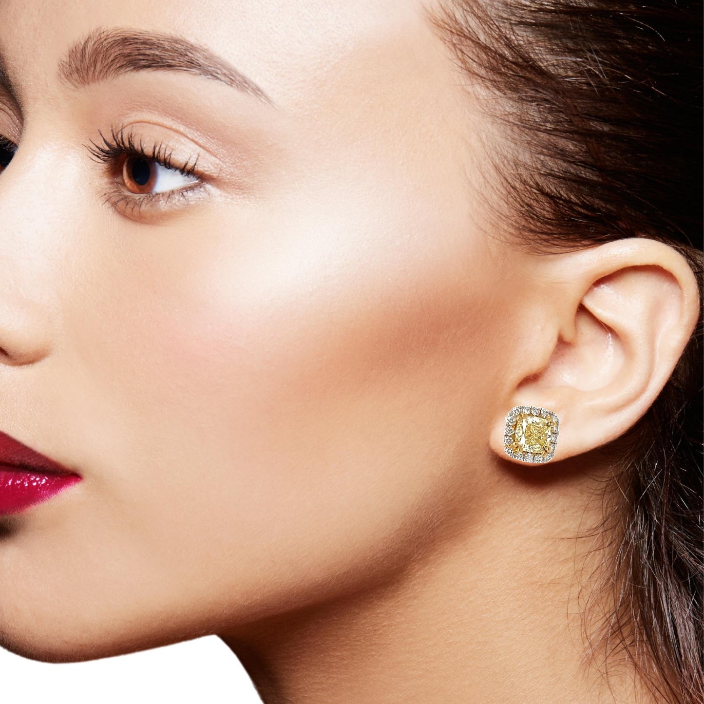 Fancy yellow diamonds earrings