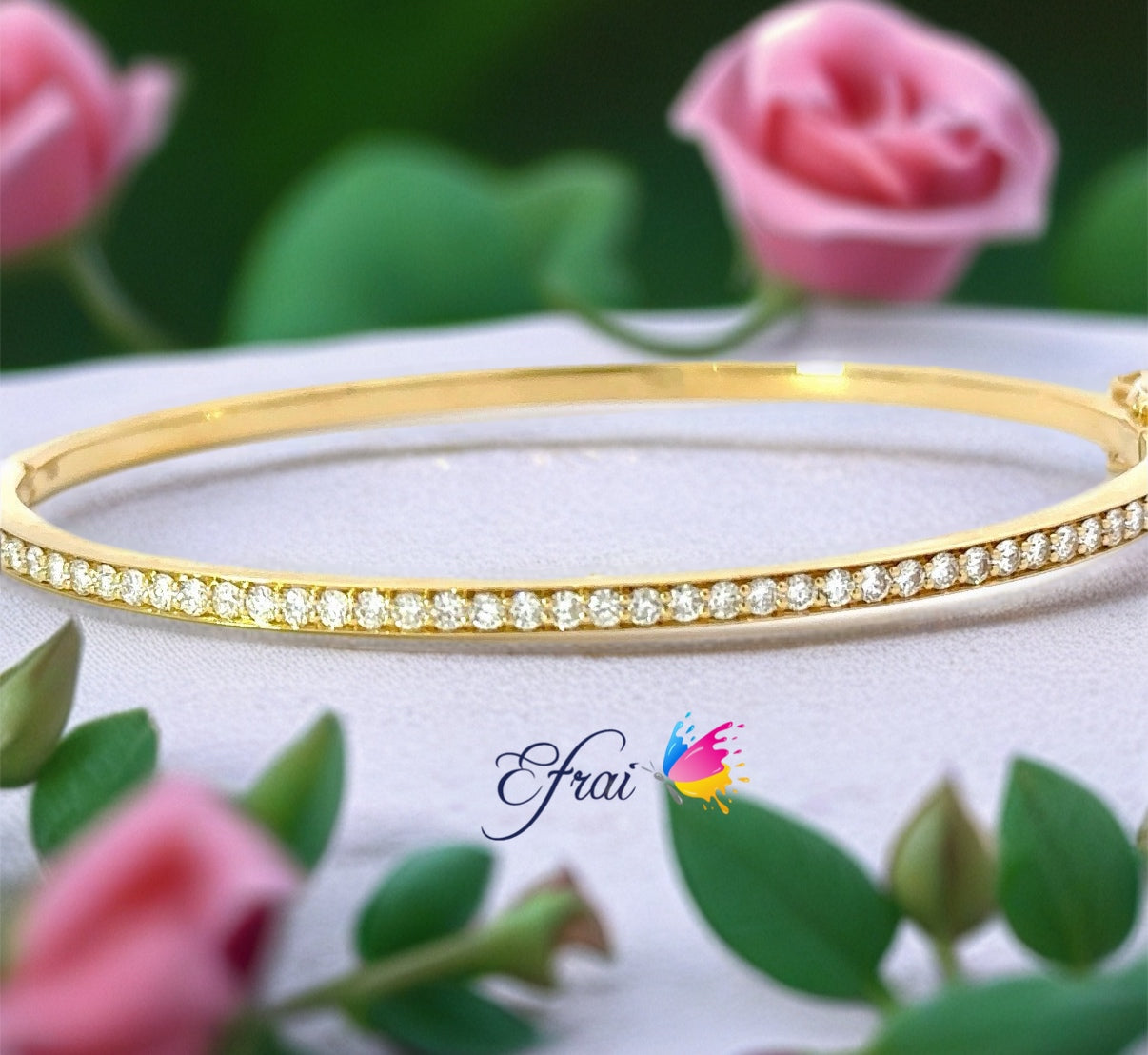 Natural round Diamonds bangle