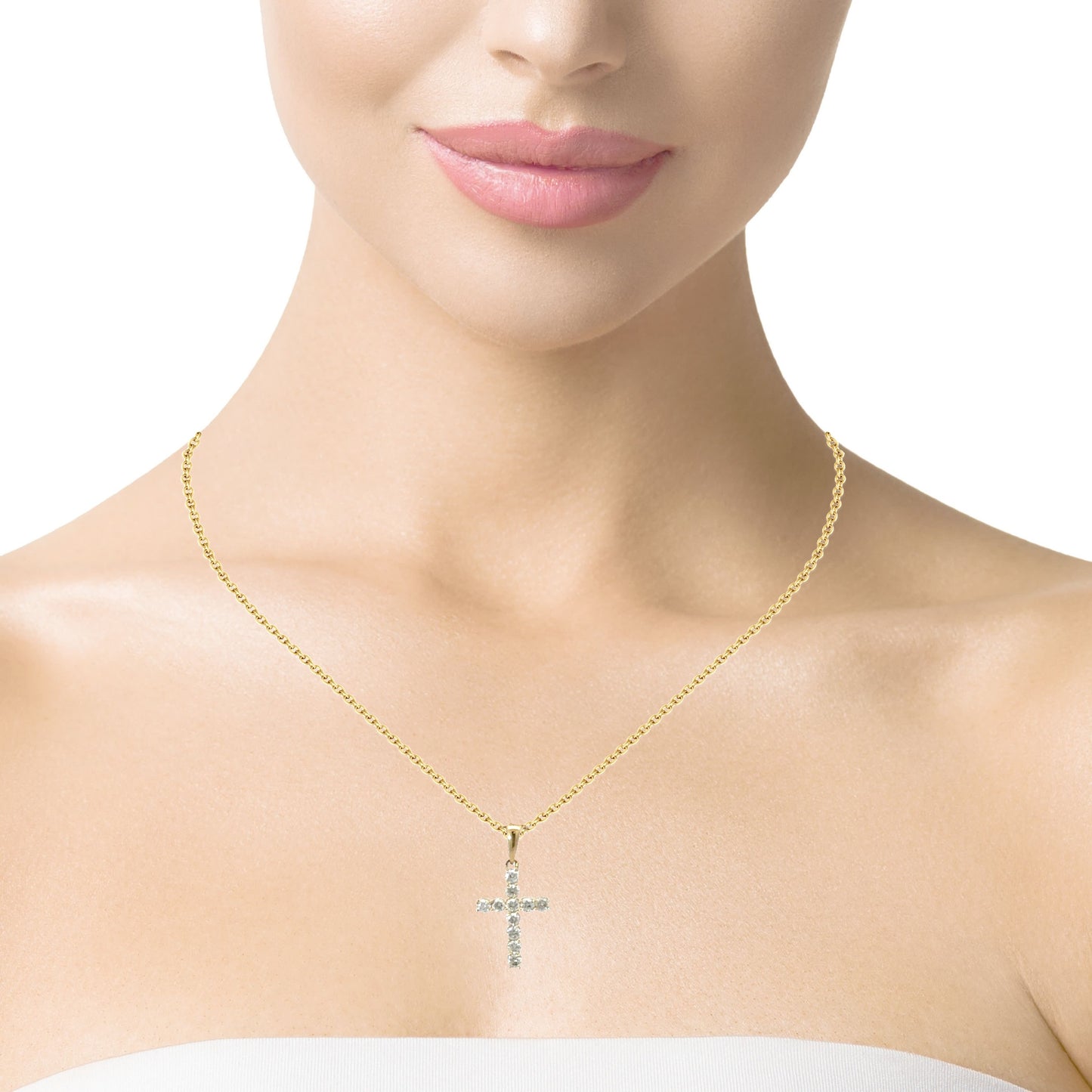 Gorgeous diamonds cross necklace