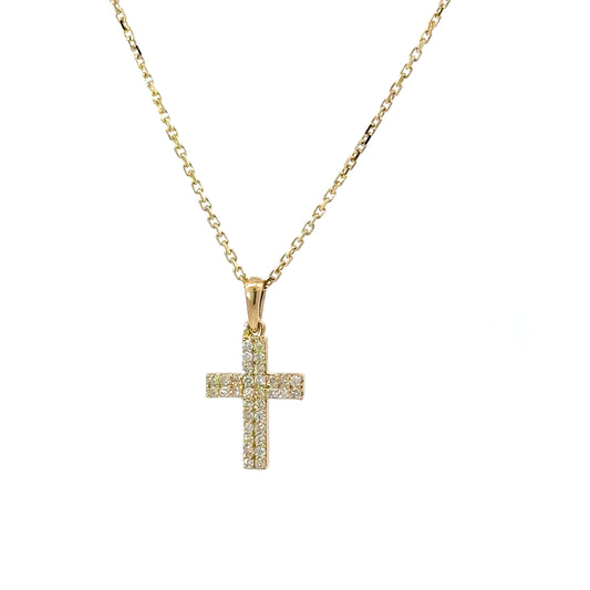 Dainty classy diamonds cross necklace