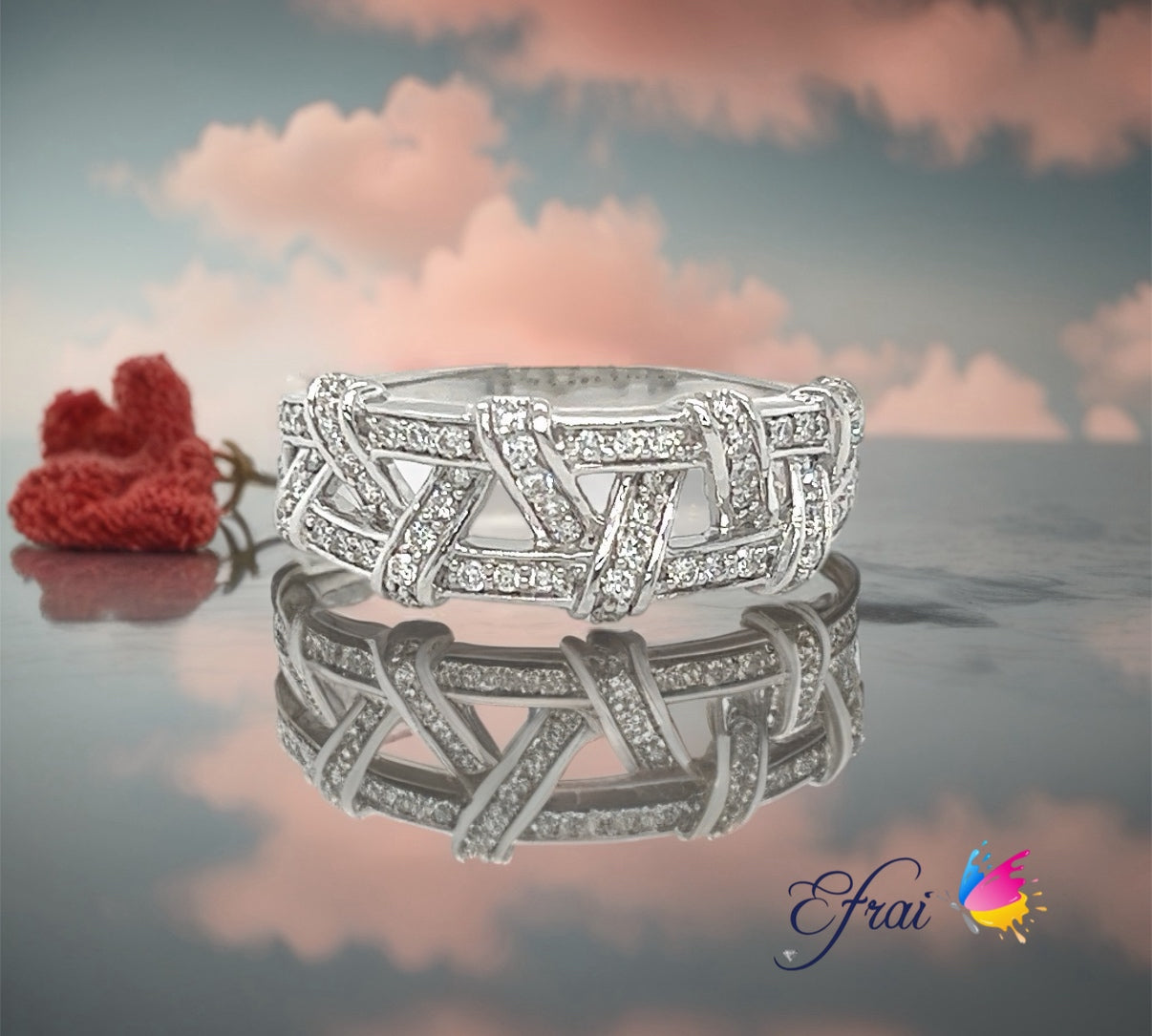 Natural weaved diamonds basket band