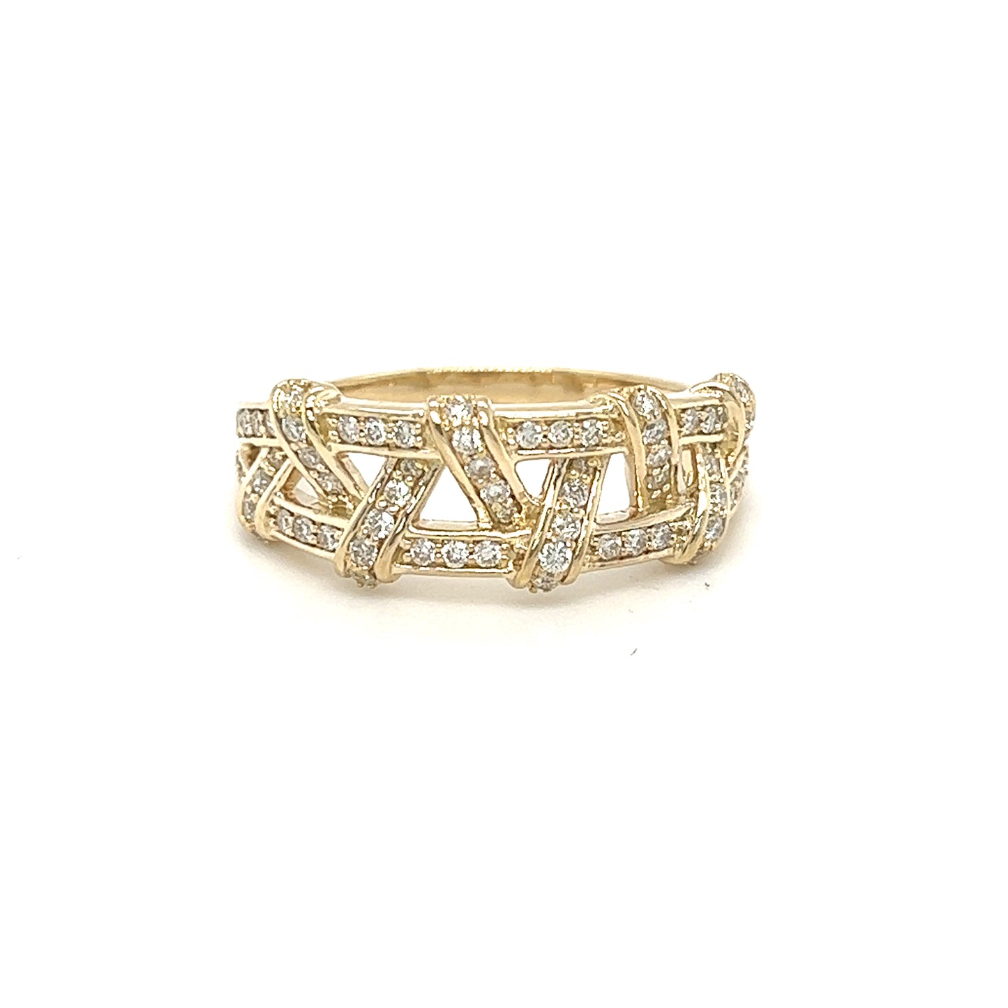 Natural weaved round diamonds band