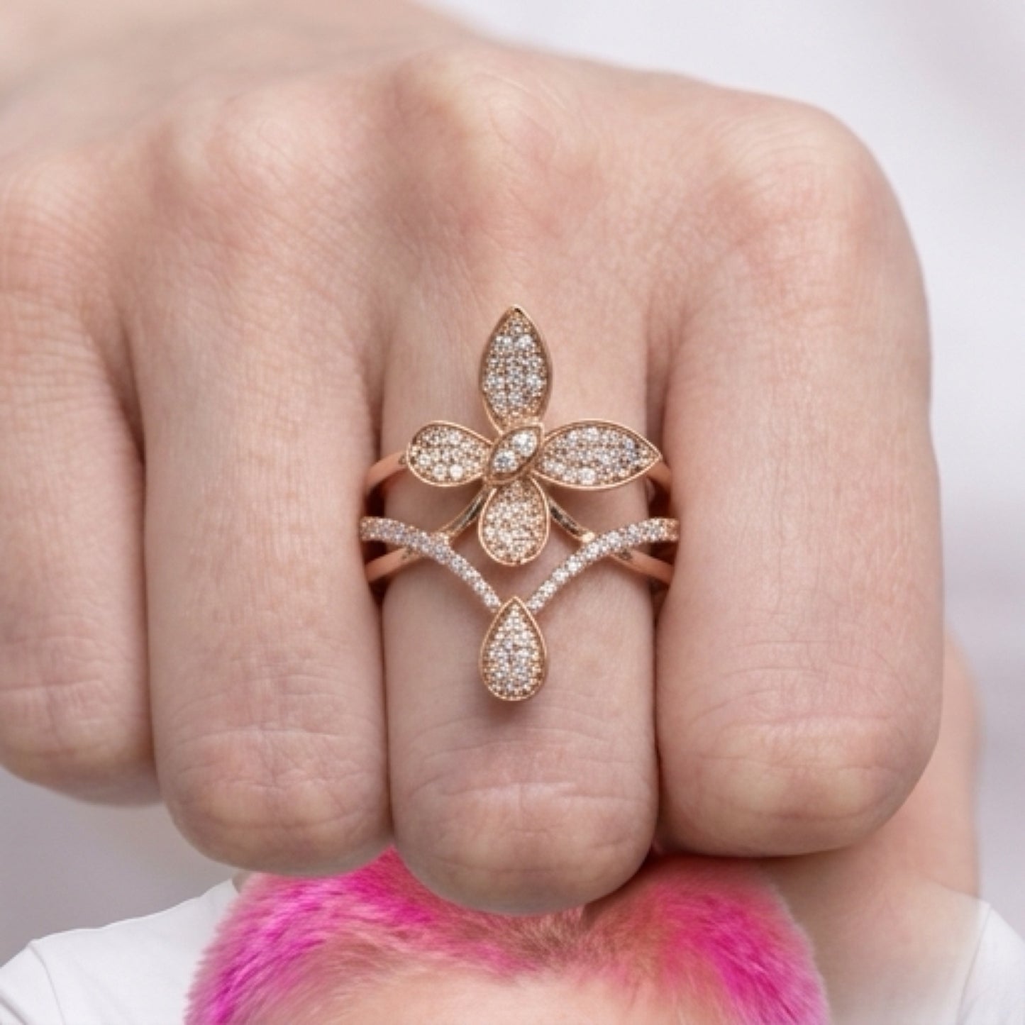 Exotic and unique butterfly diamonds ring