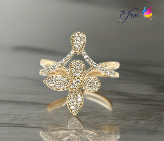 Exotic and unique butterfly diamonds ring