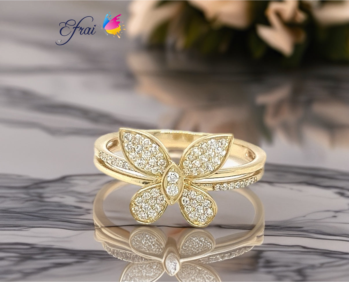 Gorgeous butterfly diamonds design ring