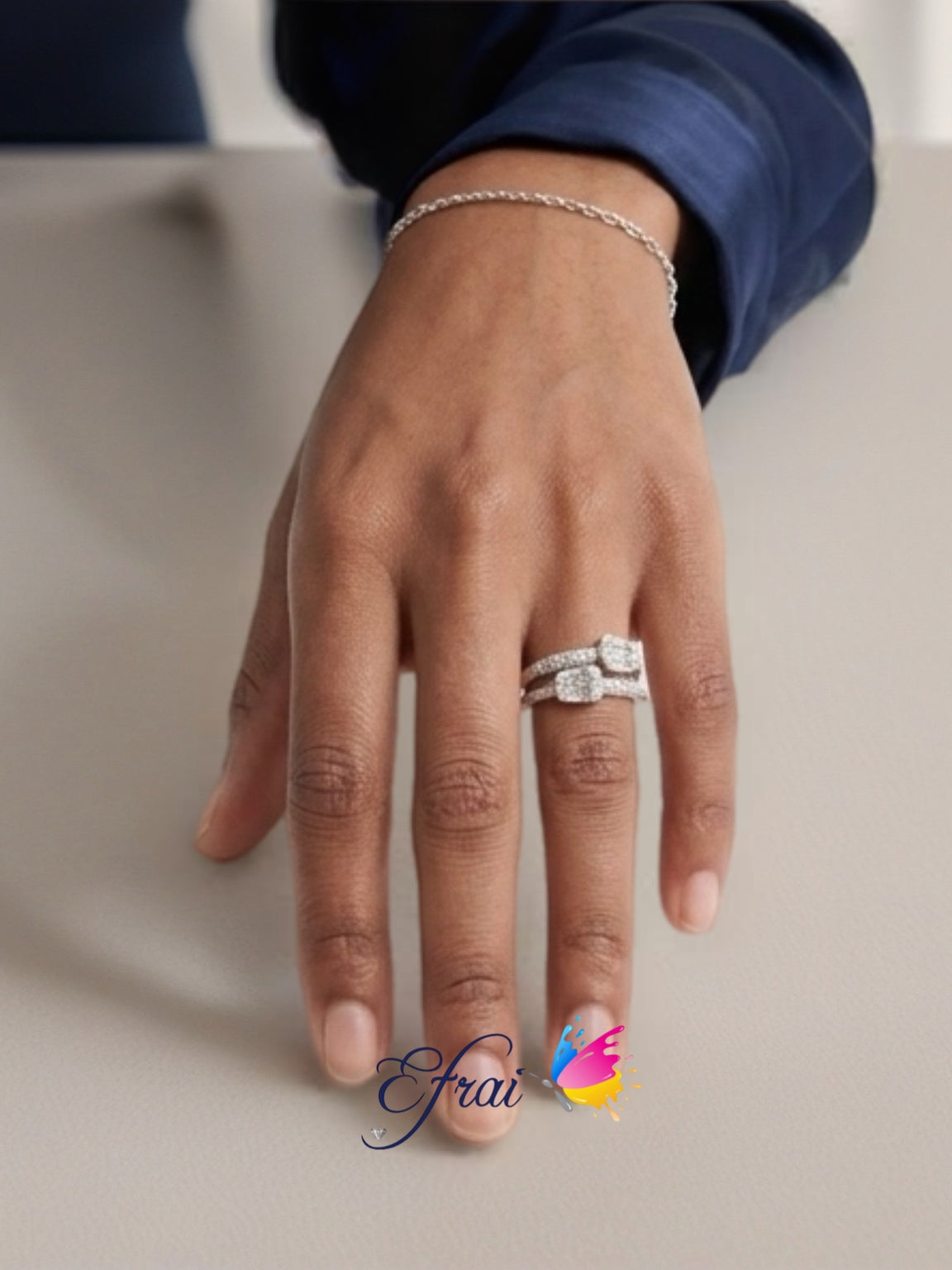 Dainty elegant diamond ring