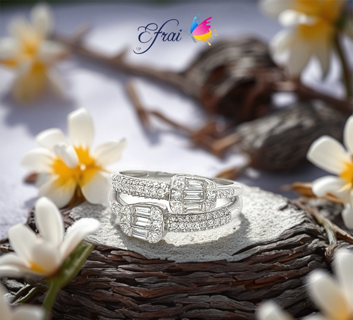 Dainty elegant diamond ring