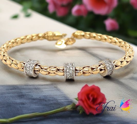 Natural rope diamonds bangle