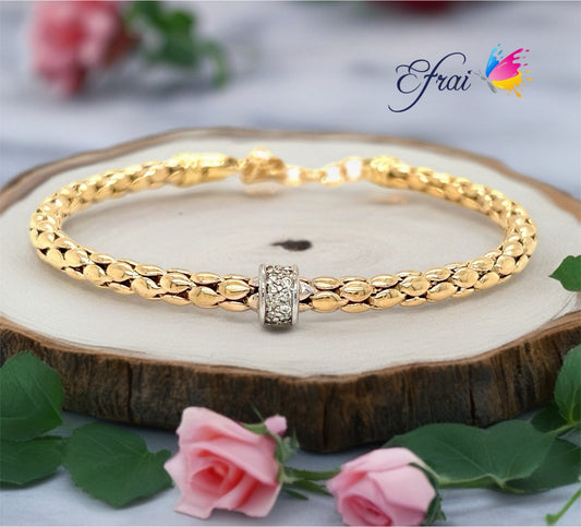 Natural yellow gold diamonds bangle