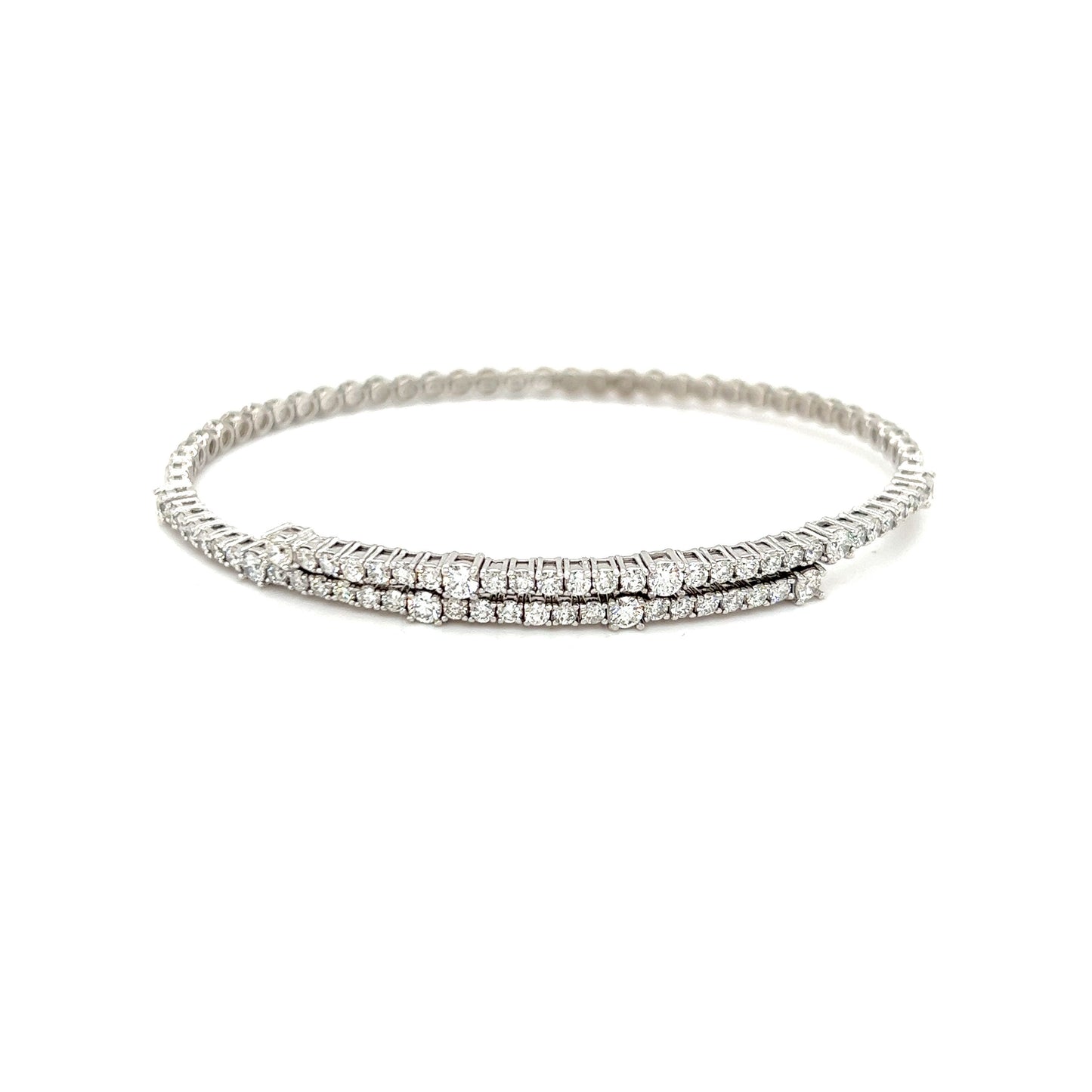 Unique crossover natural diamonds bangle