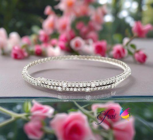 Unique crossover natural diamonds bangle