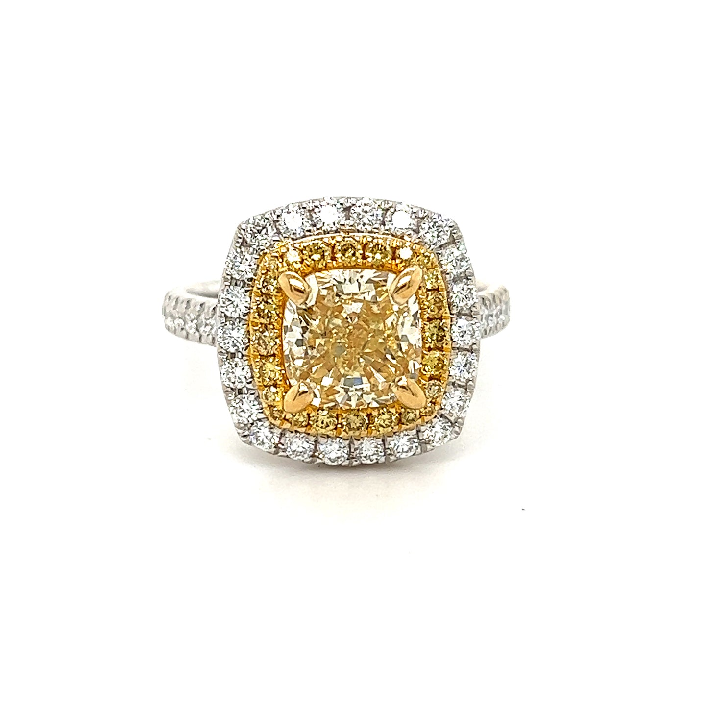 GIA radiant yellow diamonds ring
