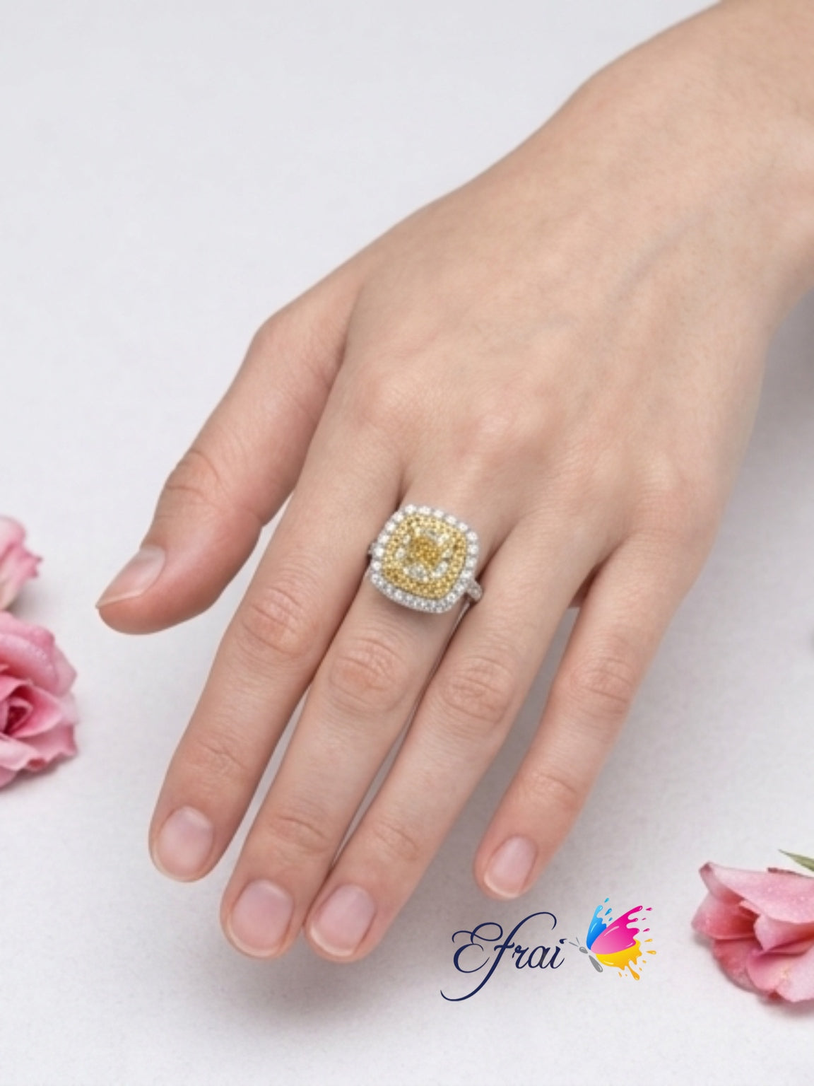 GIA radiant yellow diamonds ring