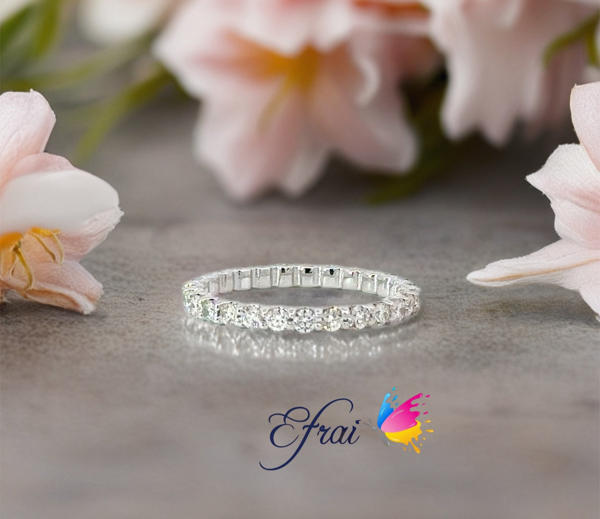 Natural round diamonds eternity band