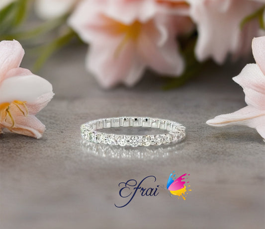 Natural round diamonds eternity band