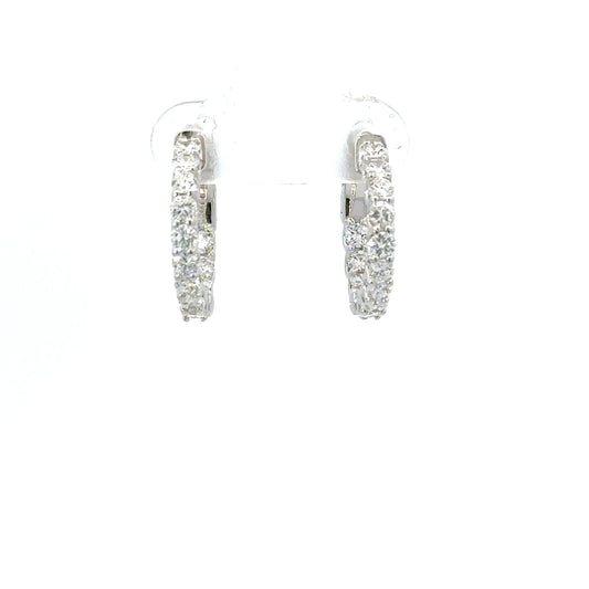 Classy natural round diamonds hoops earrings