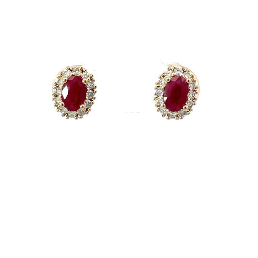 Natural rubies and diamonds earrings