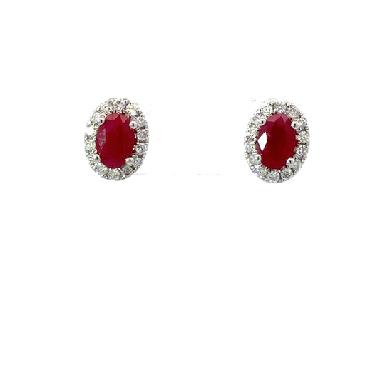 Natural rubies and diamonds earrings