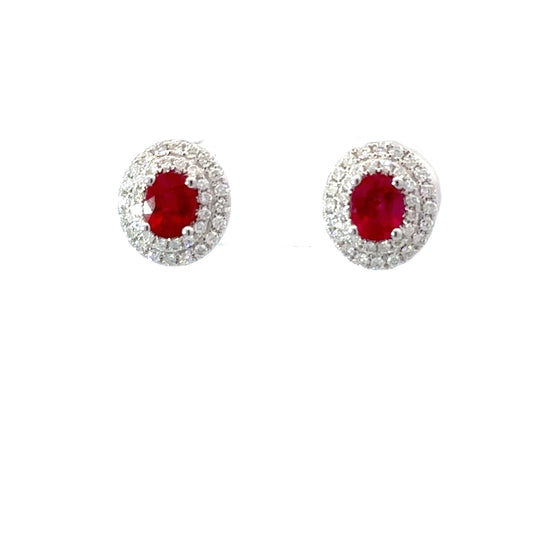 Natural rubies and diamonds earrings