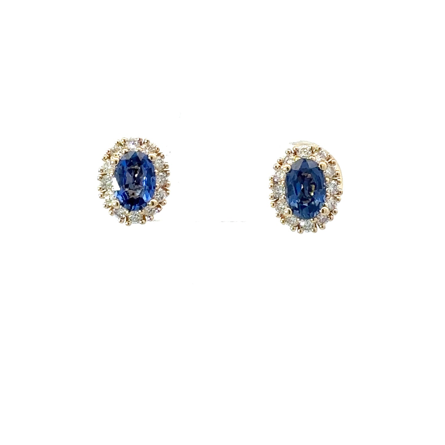 Natural sapphires and diamonds earrings