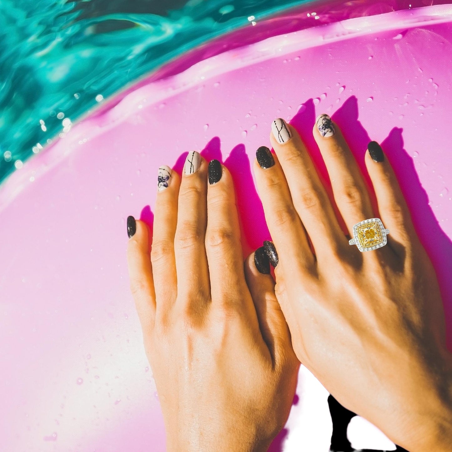 Radiant dual-diamond elegance
