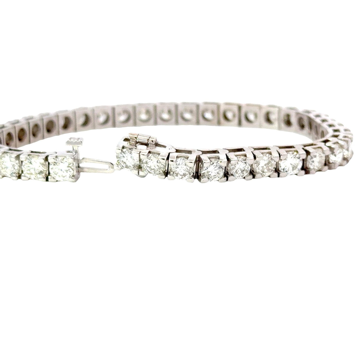 Classic 14k White Gold Round Brilliant Cut Diamond Tennis Bracelet