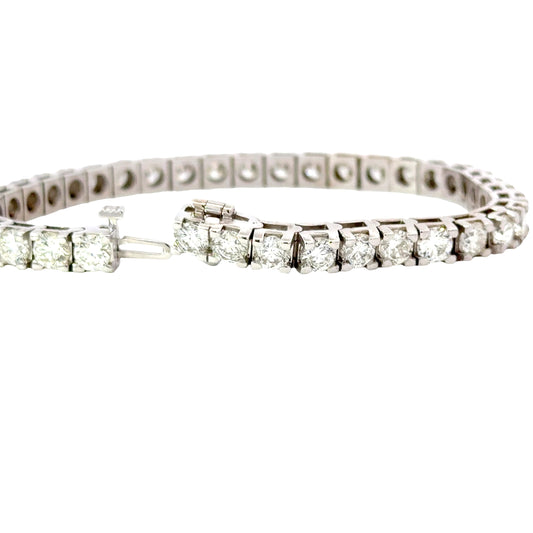 Classic 14k White Gold Round Brilliant Cut Diamond Tennis Bracelet
