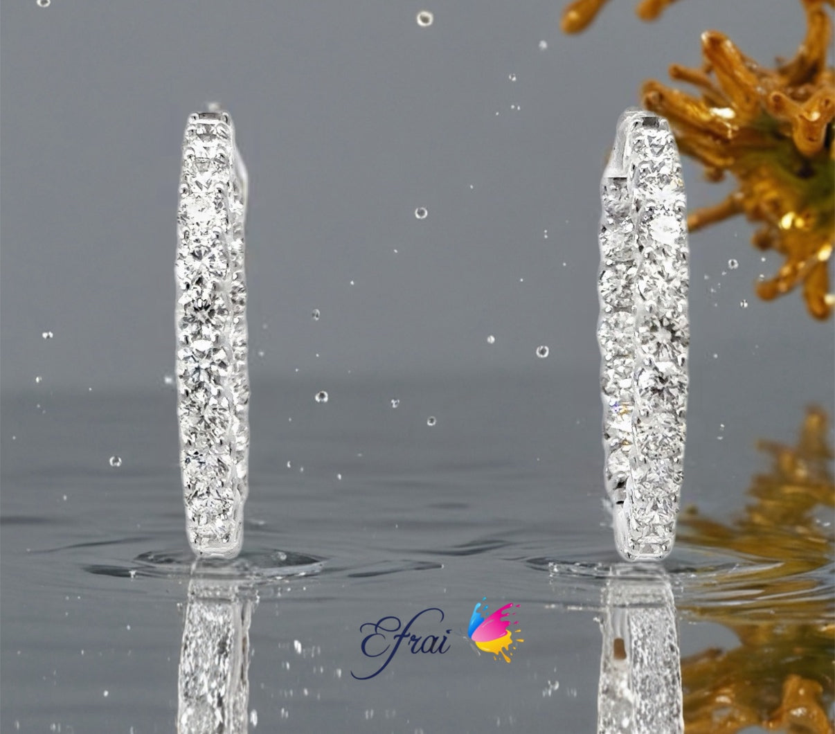 Gorgeous exotic big diamonds hoops earrings