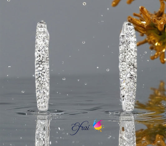 Gorgeous exotic big diamonds hoops earrings